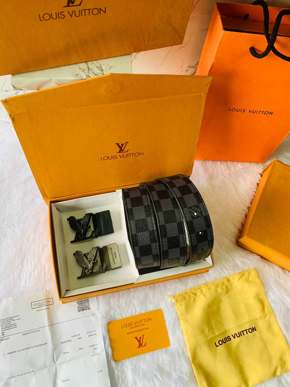 LOUIiS VUITON PREMIUM QUALITY 2pcs BUCKLE BELT COMBO