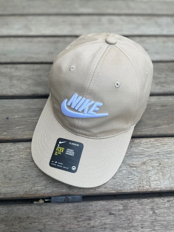 Nikee Swoosh Beige And White Premium Unisex Cap