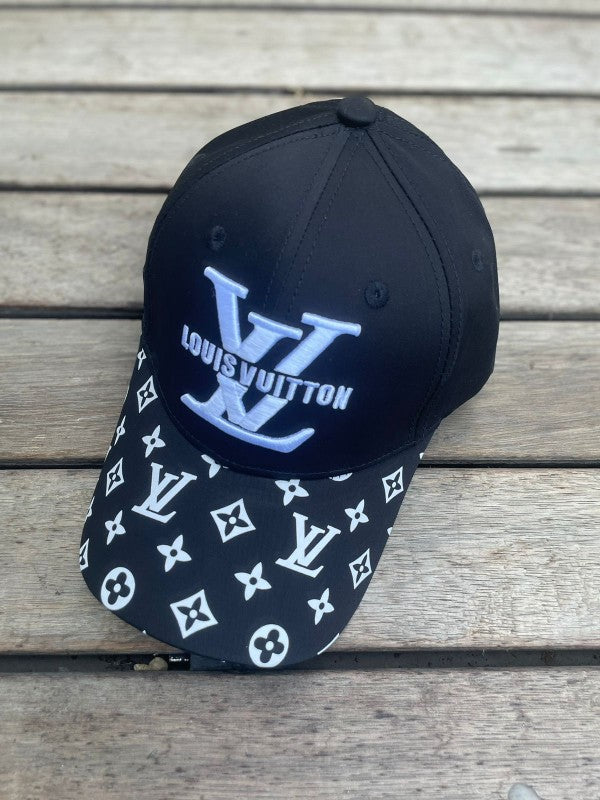 LV Monogram Black And White Premium Unisex Cap
