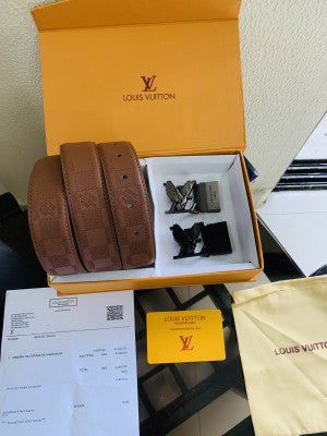 LV LOUIS VUITTO_N PREMIUM QUALITY 2pcs BUCKLE BELT COMBO