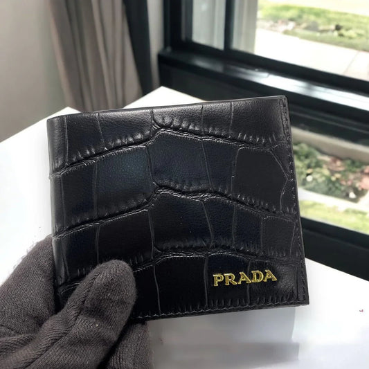 PD Crocodile-Effect Leather Wallet